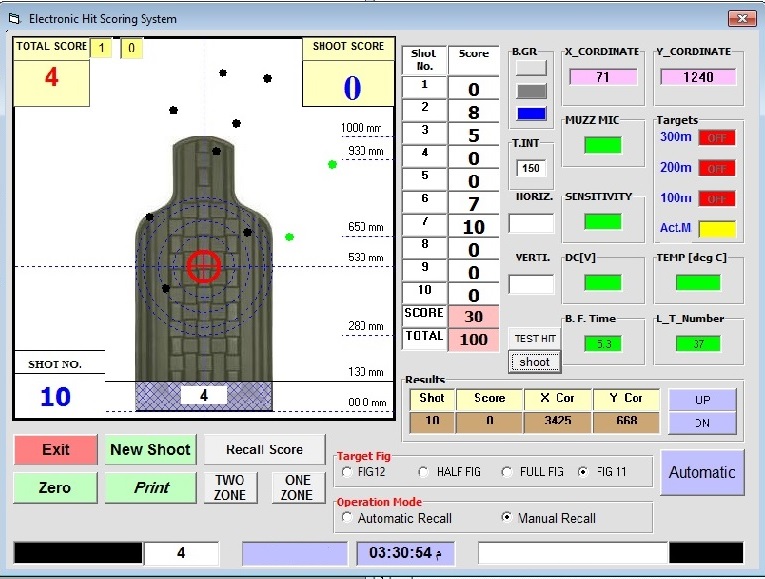 shooter Data Screen